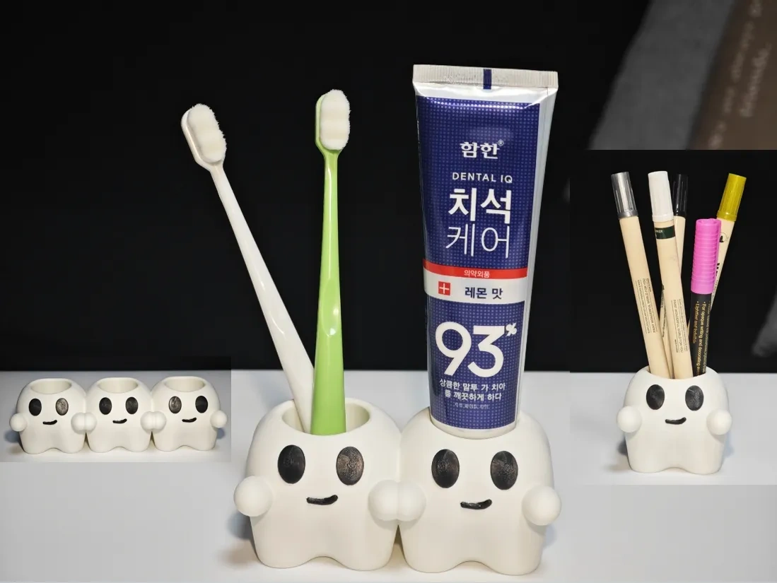 Miniatura 1 do modelo 3D 大白牙~牙刷牙膏置物架~笔筒