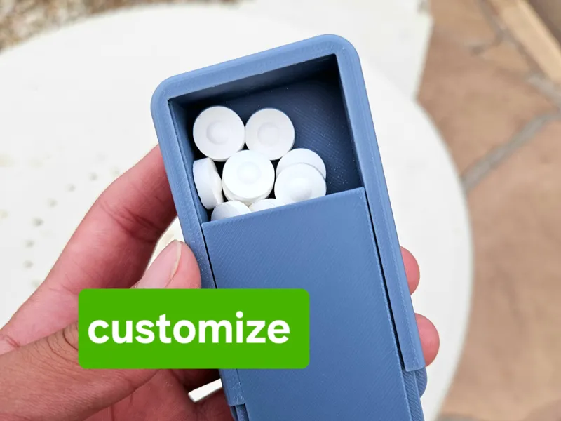 customizable sliding lid box