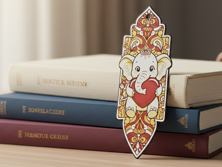Valentines Day Bookmark - Elephant - Hueforge