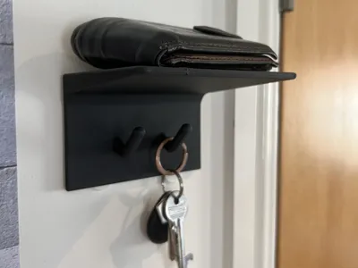 Key and wallet wall mounted holder