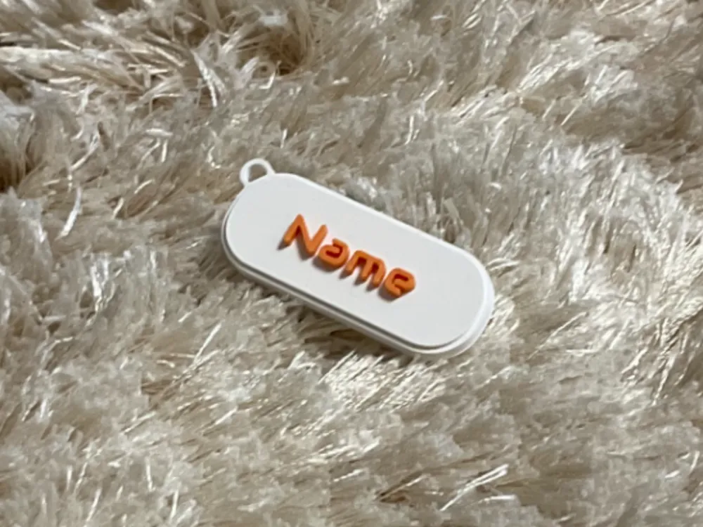 Customizable name tag keychain - Free 3D Print Model - MakerWorld