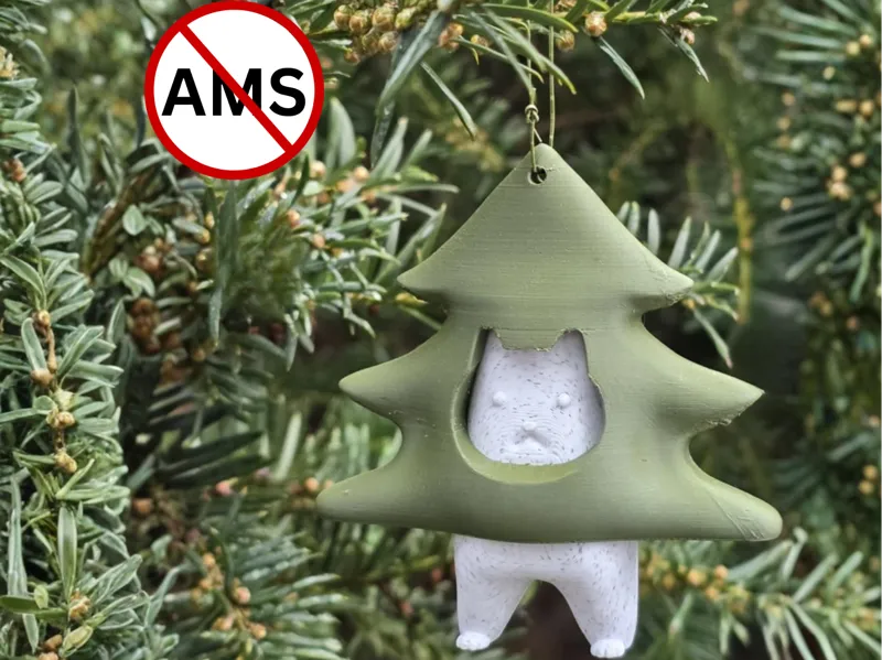 Christmas Cat Tree Ornament & Keychain