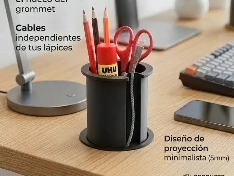 Desk Grommet Hole Pencil Holder