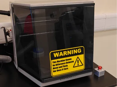 Warning sign for machines
