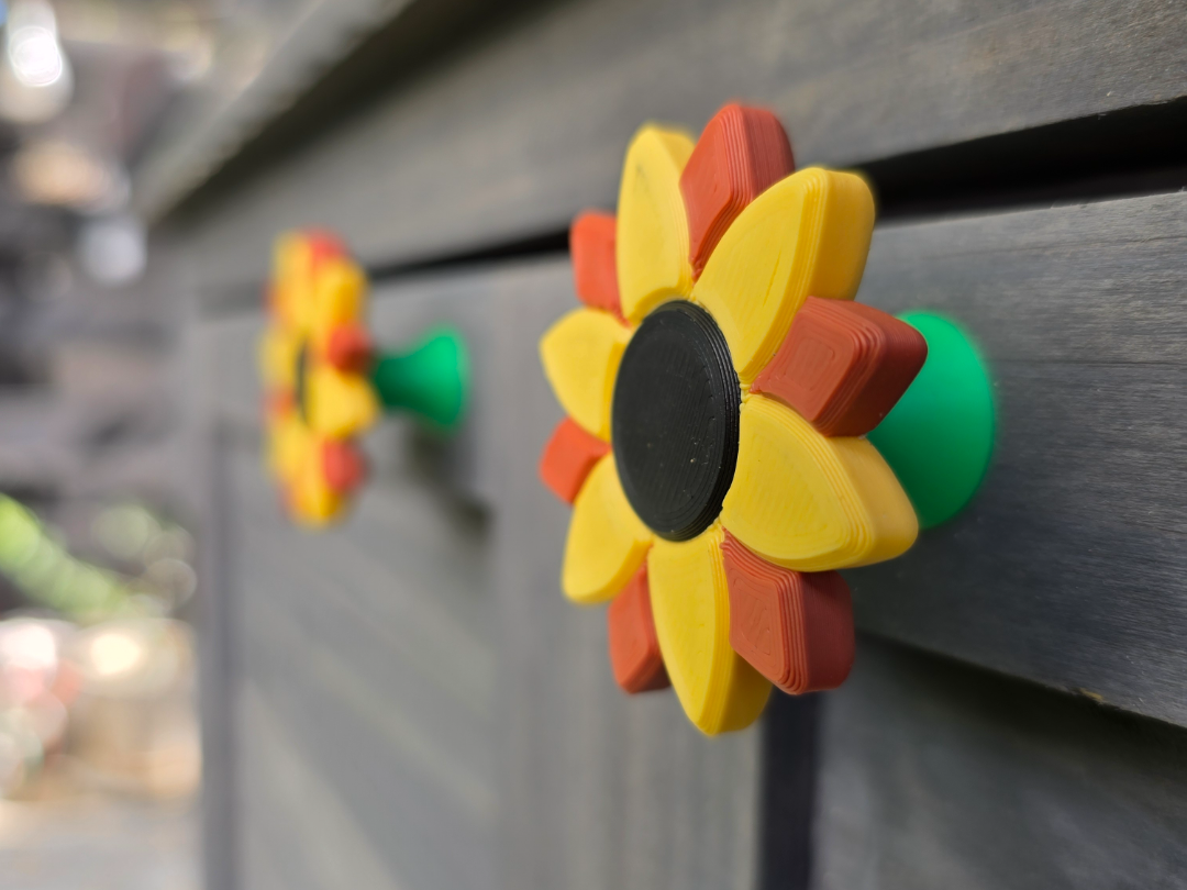 Sunflower Cabinet Door Knob
