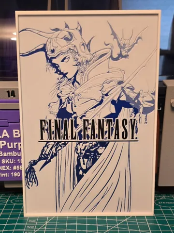 Cuadro decorativo en 3D: Final Fantasy Game Poster - Hueforge Art — vista de referencia 2