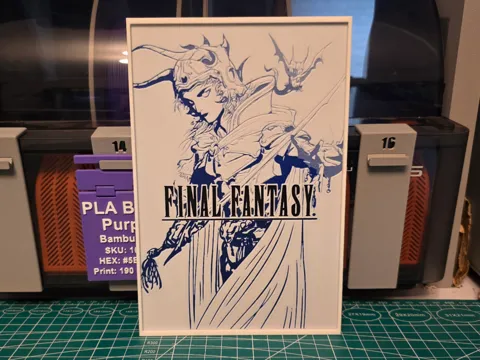 Cuadro decorativo en 3D: Final Fantasy Game Poster - Hueforge Art — referencia de MakerWorld