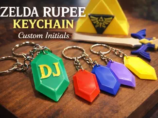 Zelda Rupee Charm Keychain Gift only 1.7 grams