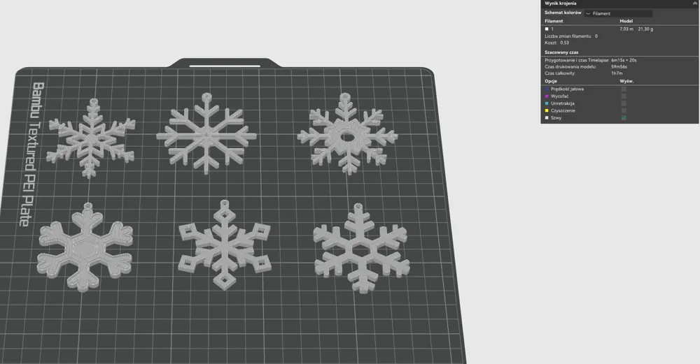 Snowflake decoration set by Piotrek MakerWorld: Download Free 3D Models