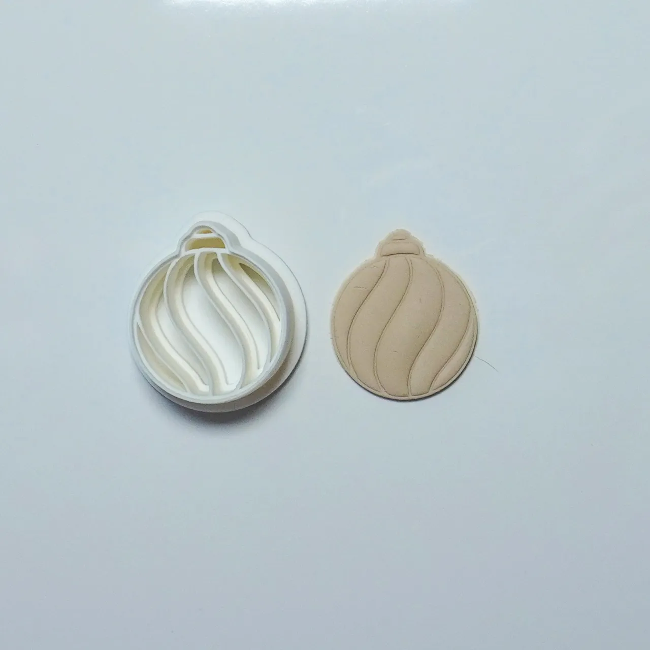 Christmas Bauble Polymer Clay Cutter Earrings view 2