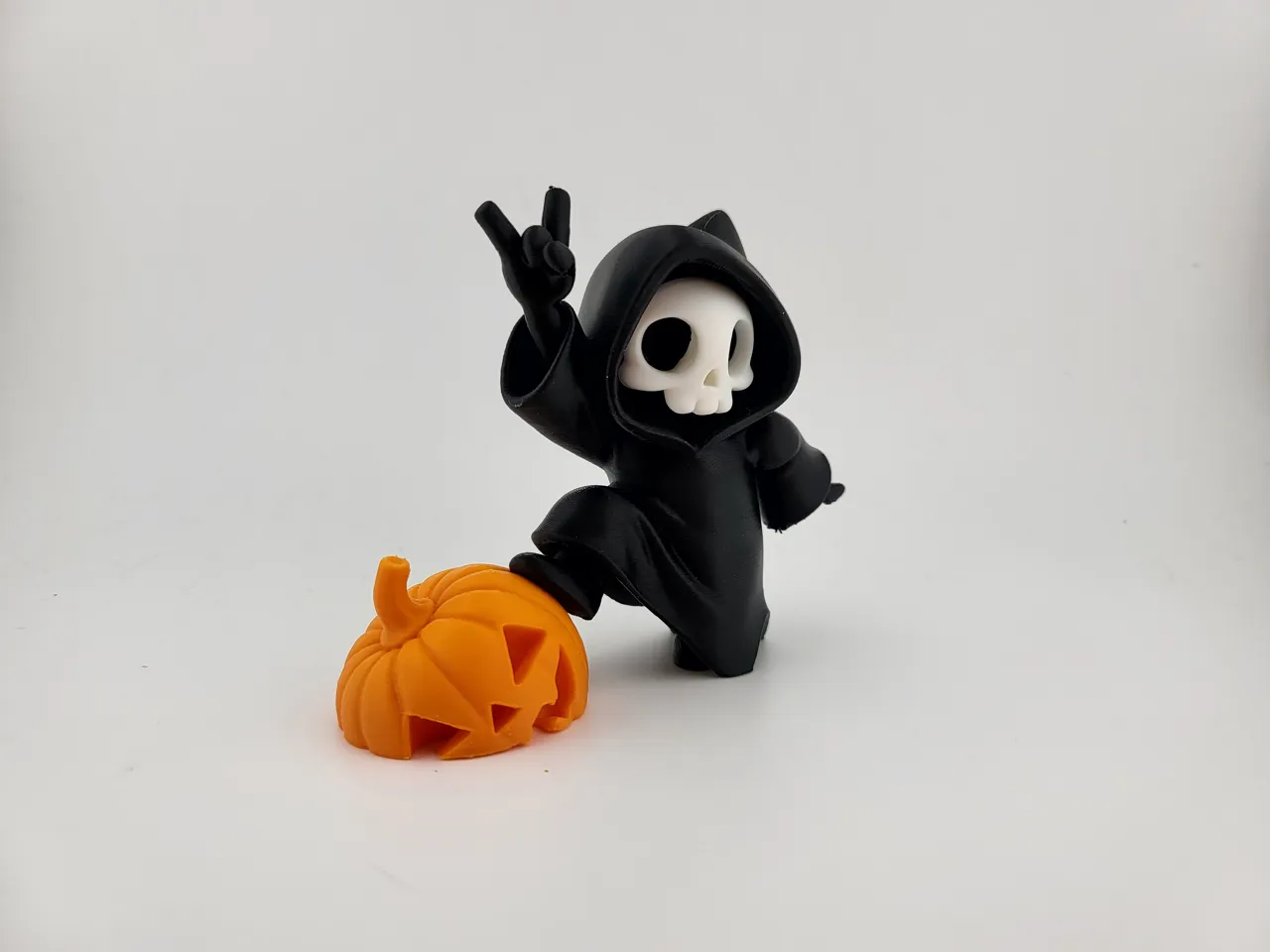 Kawaii Grim Reaper with Pumpkin – Spooky Halloween view 3