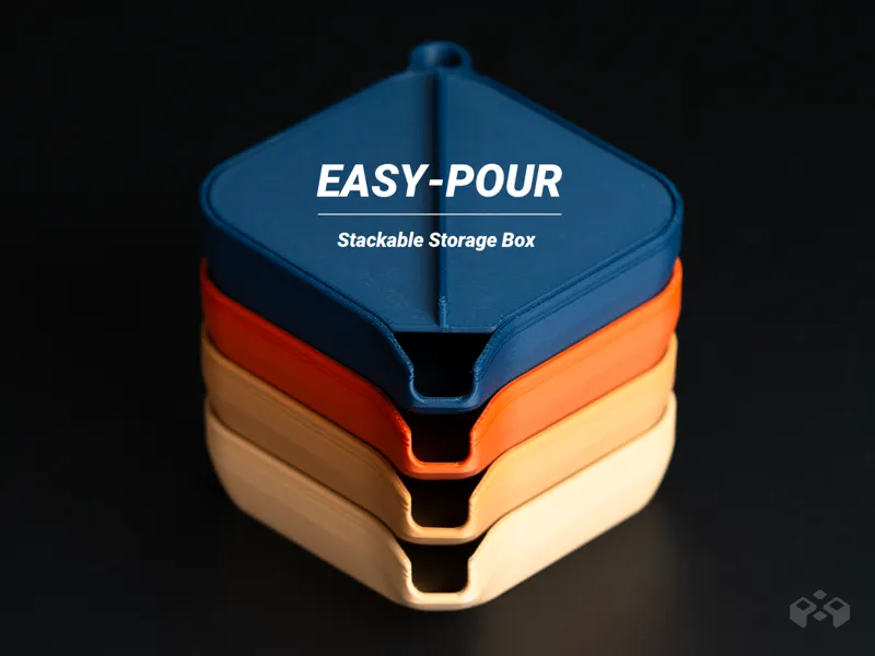 Easy-Pour Stackable Storage Box | Small Parts Tray