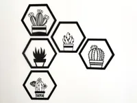 Déco murale cactus en hexagones — photo 1