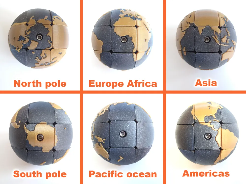 Earth Cube: a Rubik's style Puzzle Globe! - Free 3D Print Model ...