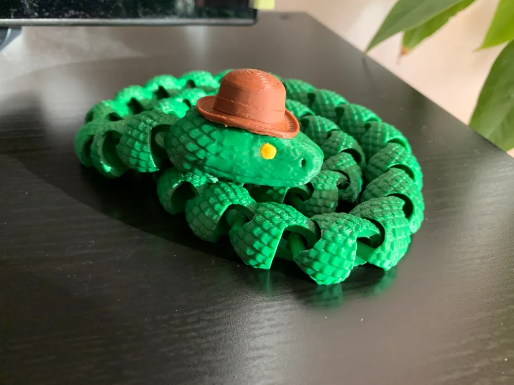 Snake Hat Pattern Flexible Snake with Hat - Free 3D Print Model - MakerWorld