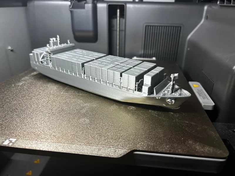 Replica of a container ship