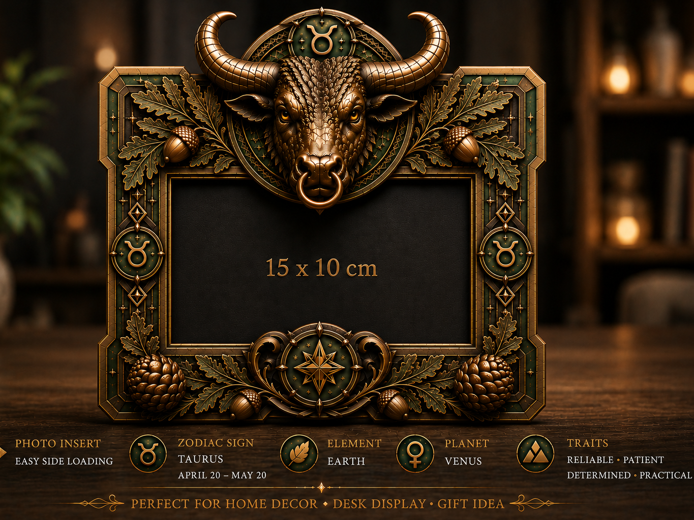Taurus Guardian Photo Frame Zodiac Sign 15×10 cm