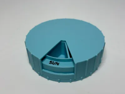 Rotary daily pill organizer case