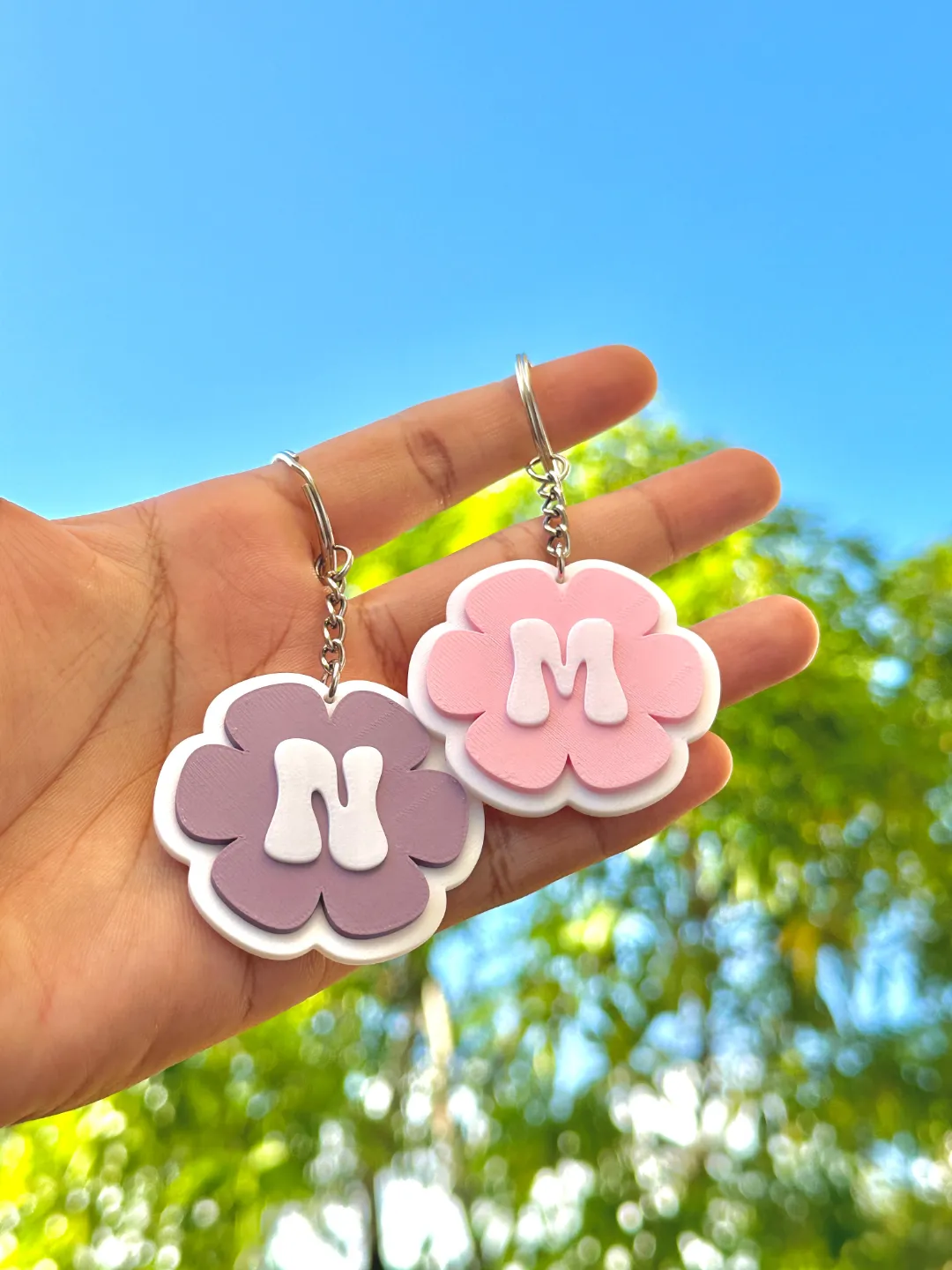 Flower Initial Keychains view 4