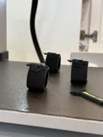 No support, less infill, stronger, & better logo definition.