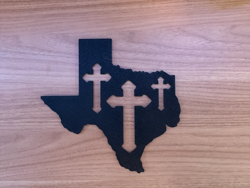 Texas State Crosses Wall Decor 2D Faith Based Sign