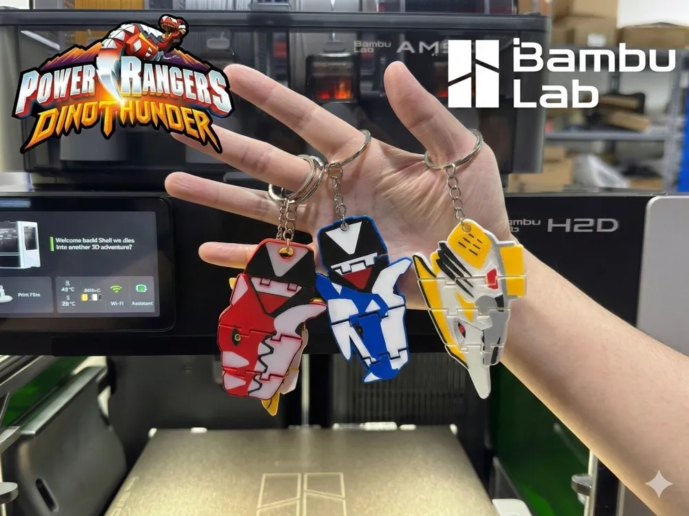Power Rangers Dino Thunder Flexi Keychain - Free 3D Print Model ...