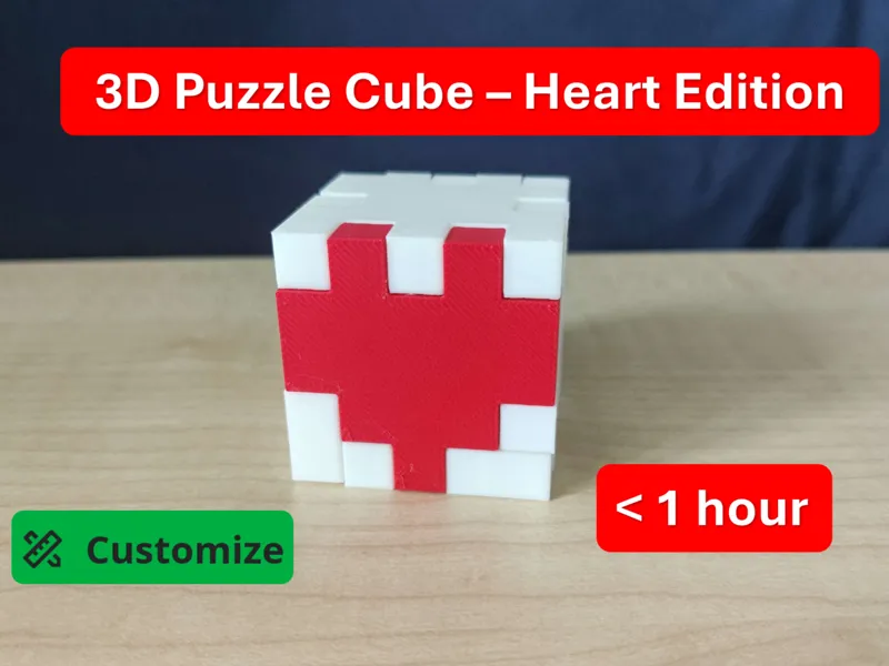 3D Puzzle Cube – Heart Edition