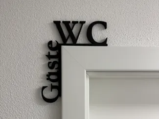 Gäste WC Türschild zum Aufhängen – ohne Bohren