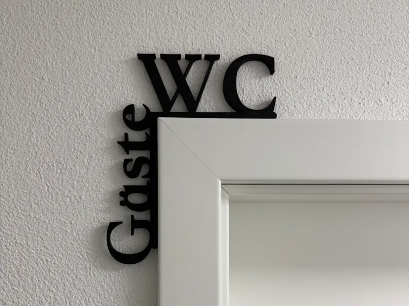 Gäste WC Türschild zum Aufhängen – ohne Bohren