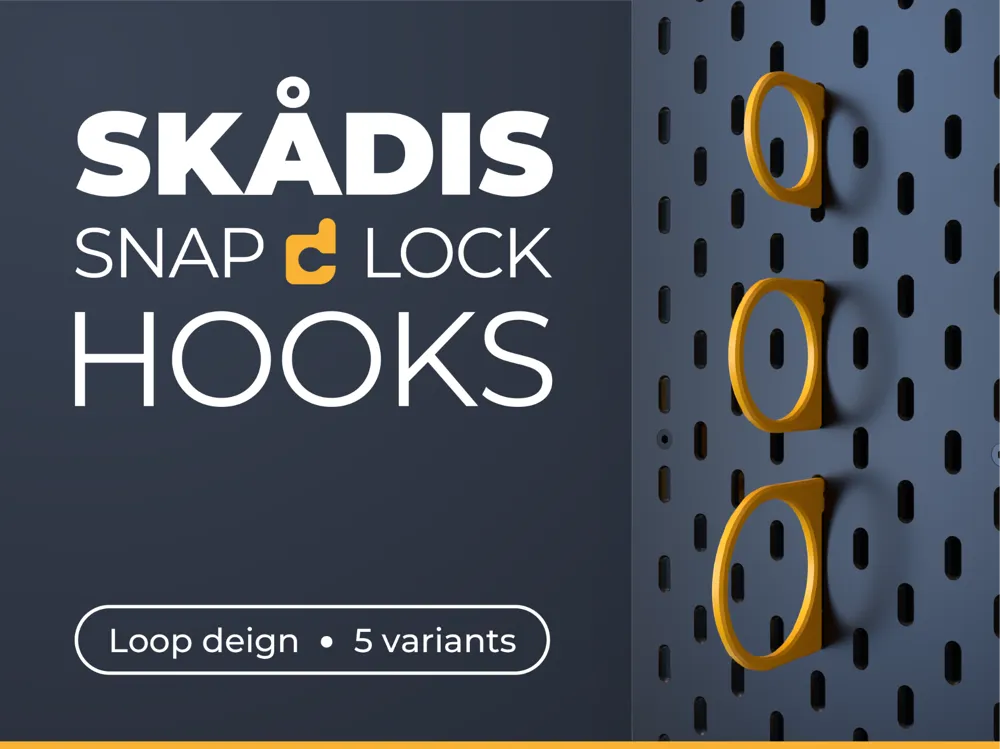 Letrero o emblema decorativo: IKEA Skadis Snap Lock Loop Hooks - multiple sizes!. Referencia del modelo original.