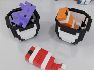 Minecraft Bucket (with Clown fish and axolotl)