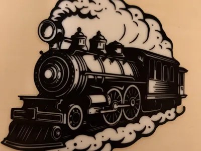 Steam Engine Pop-Art Wall Sign / Retro Train