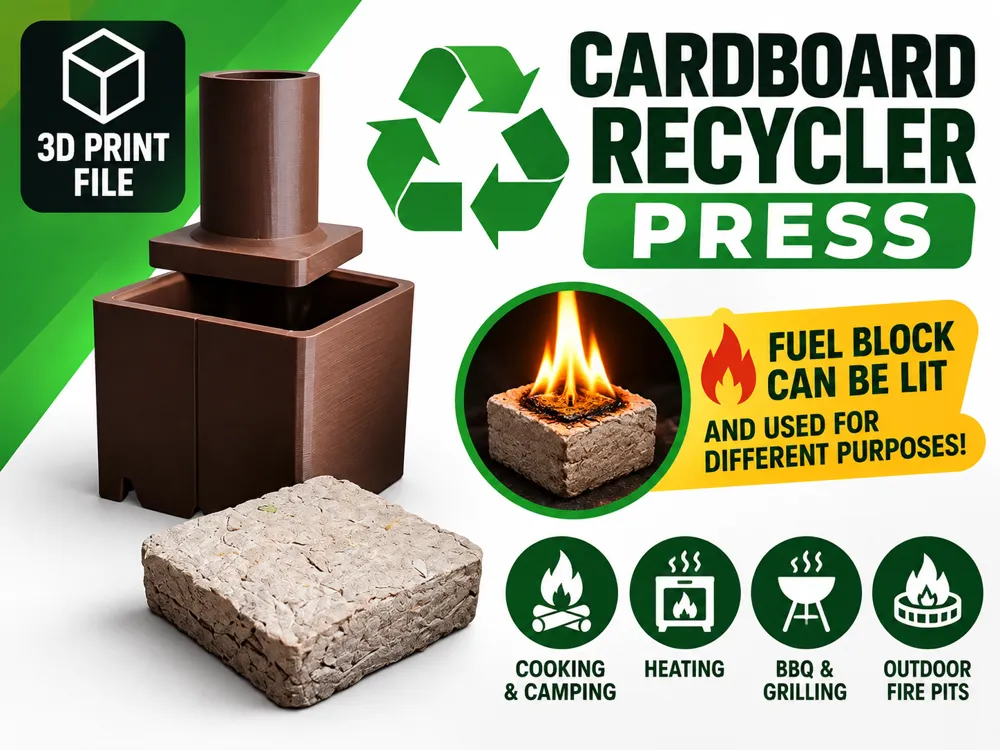 Cardboard Recycler Press v1.0 - Free 3D Print Model - MakerWorld