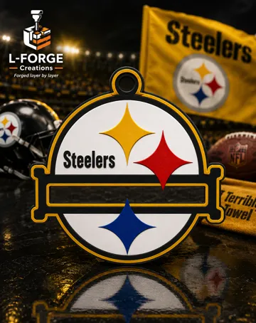 Accesorio para sujetar ligas de cabello: Pittsburgh Steelers Hair Tie Holder Keychain — vista de referencia 3