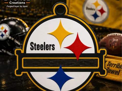 Accesorio para sujetar ligas de cabello: Pittsburgh Steelers Hair Tie Holder Keychain — referencia de MakerWorld