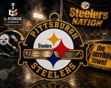 Accesorio para sujetar ligas de cabello: Pittsburgh Steelers Hair Tie Holder Keychain — vista de referencia 4