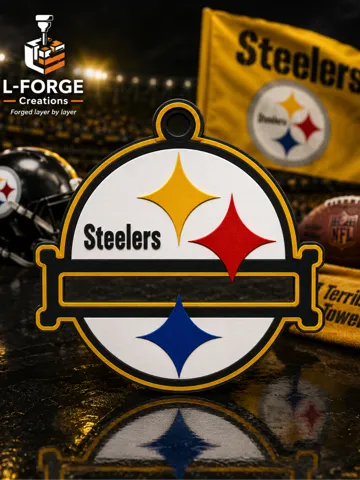 Accesorio para sujetar ligas de cabello: Pittsburgh Steelers Hair Tie Holder Keychain — vista de referencia 2