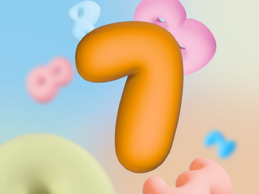 Miniatura 16 do modelo 3D Bubble numbers wall art
