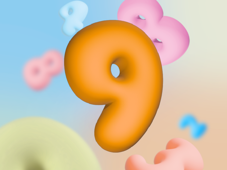 Miniatura 20 do modelo 3D Bubble numbers wall art