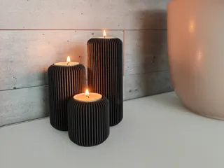 Ribbed Modern Tealight Holder - different heights
