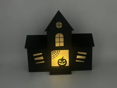 Haunted House Tealight – Halloween (No Supports)