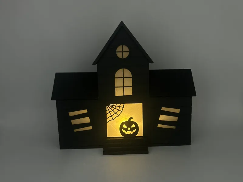Haunted House Tealight – Halloween (No Supports)
