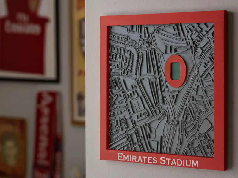 3D Map of London featuring the Emirates Stadium