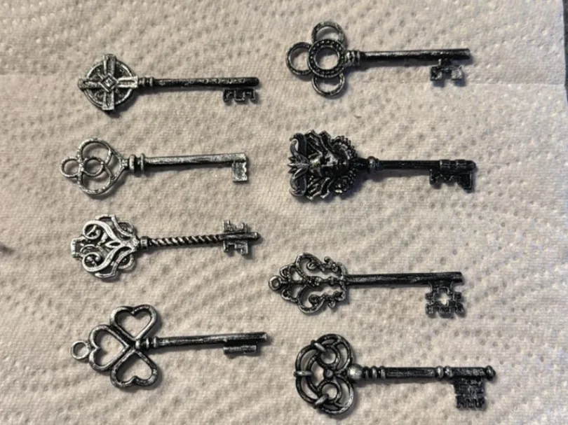 Dekorative Schlüsselornamente zum Sammeln, handgefertigtes Geschenk im Vintage-Look