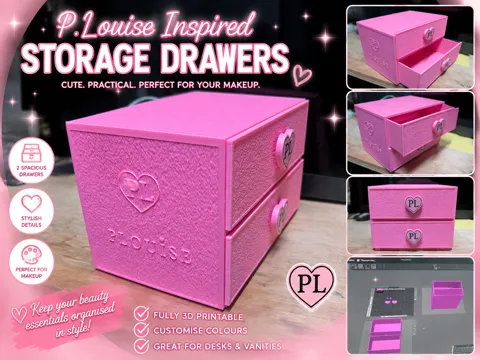 Organizador: P.Louise Inspired Makeup Storage Drawers — referencia de MakerWorld