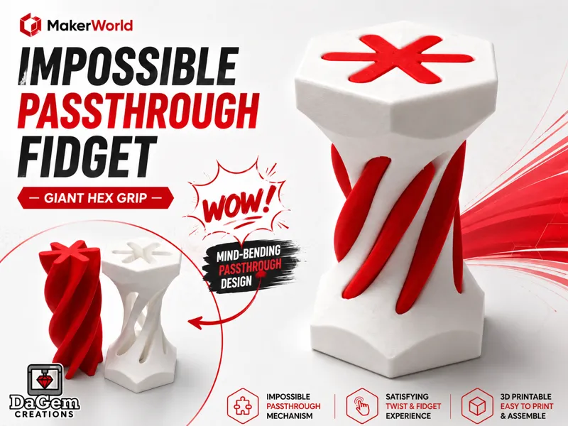 Impossible Passthrough Fidget - Giant Hex Grip