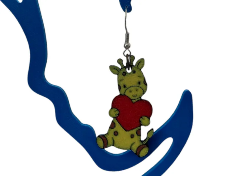 Giraffe Heart Earrings / Keychain