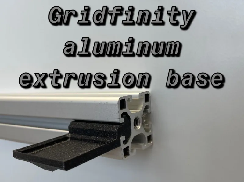 Gridfinity base for 40x40 extrusion horizontal