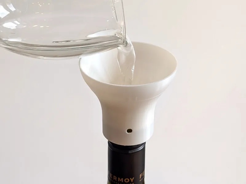 Elegant wine bottle funnel
