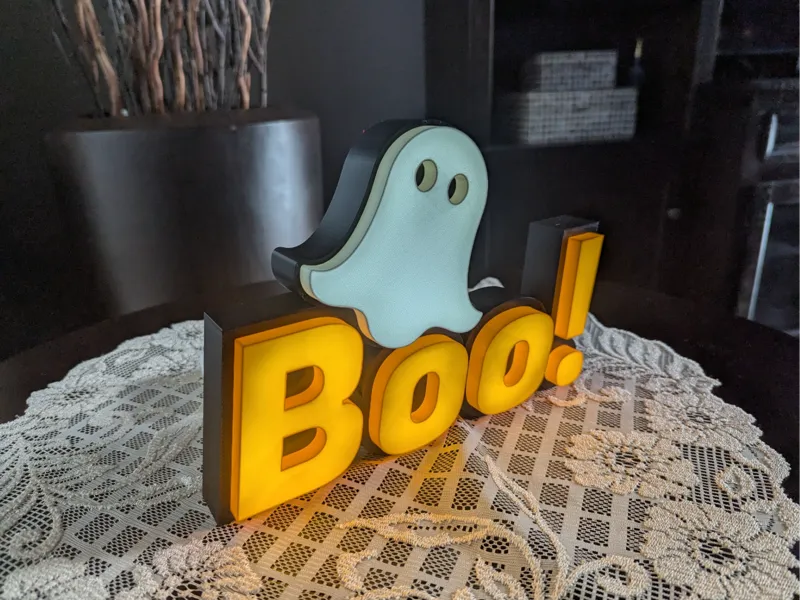 Terrifying Gohst Boo LightBox for Halloween